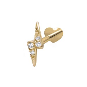 Nordahl Jewellery - PIERCE52 Labret-Ohrring mit Blitz 14kt. Gold 314 014BR5